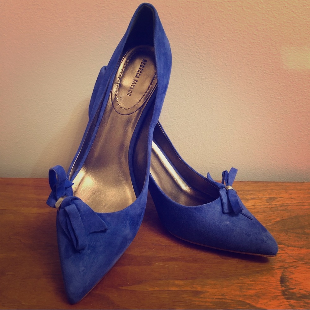 Rebecca Taylor Blue Suede Pumps Size 7.5